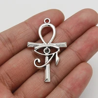10pcslots 26x44mm antique silver plated the eye of horus charms egyptian ankh cross pendant for diy jewelery accessories crafts