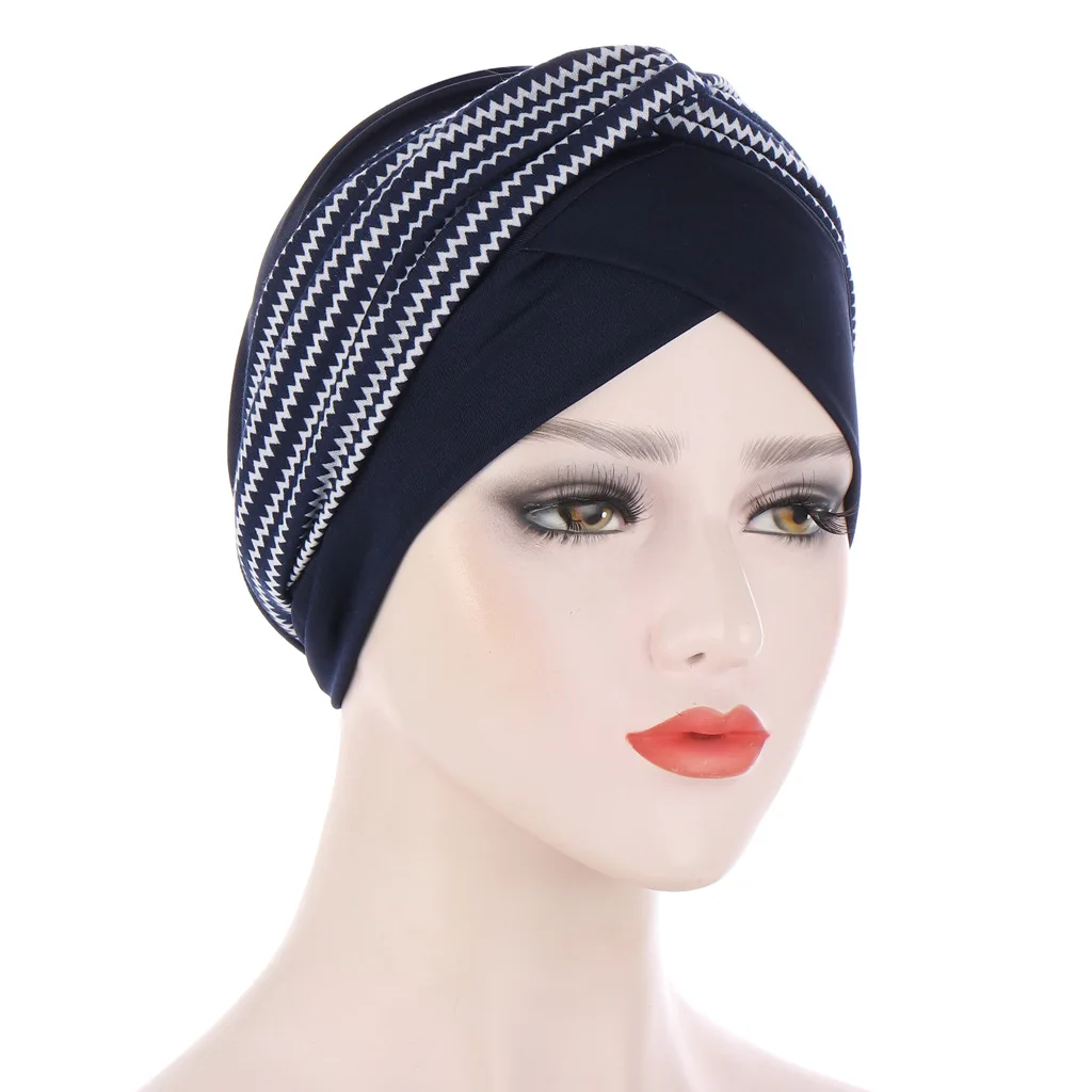 

New Fashion Print Headband Turban Hat Soft Elastic Flowers Lady 2021 Muslim Headdress Wrap Head Scarf Hijab Caps Turbante Female