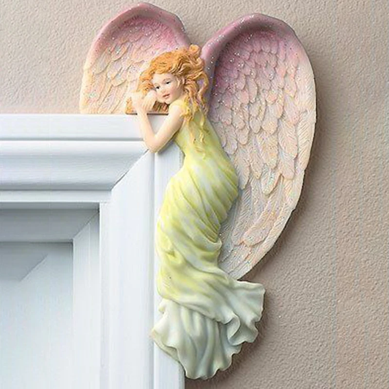 

Simple Angel Ornament with Heart-Shaped Wings Retro Resin Crafts for Home Living Room Bedroom Decoration 2021