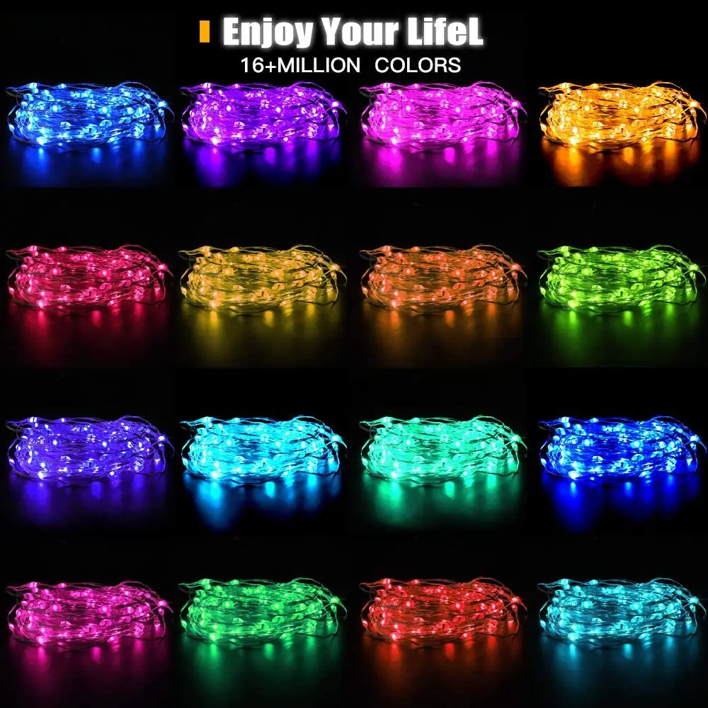Водонепроницаемый приложение Smart Bluetooth Управление RGB Фея светильник 5 м/10 м/20 м 50