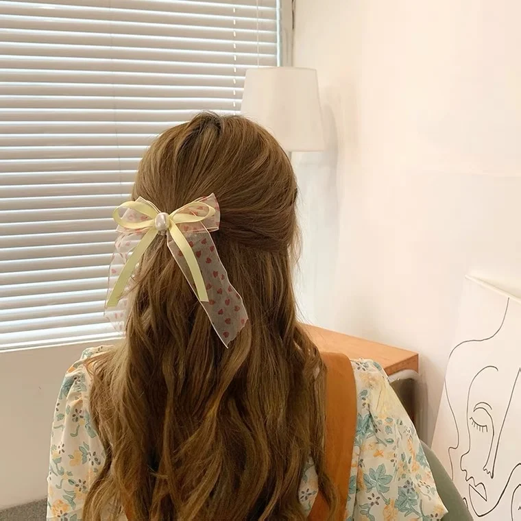 

20pcs/lot Girl's Love Bow Ribbon Headgear Summer Elastic Hair Bands Simple and Sweet Elastic Hair Bands Hair Accessories