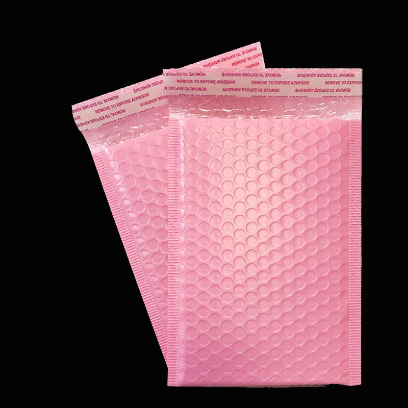 

50pcs/lotBubble Envelope bag Pink Bubble PolyMailer Self Seal mailing bags Padded Envelopes For Magazine Lined Mailer