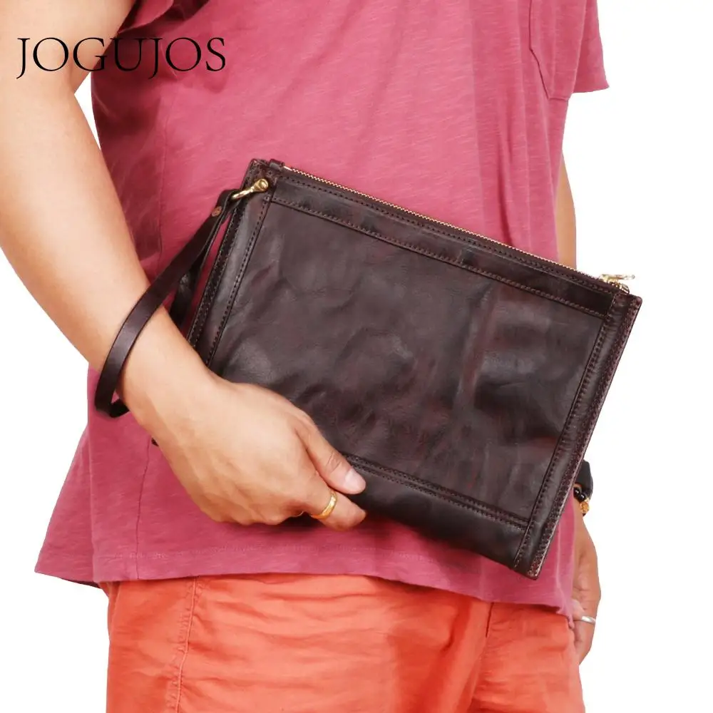 Мужская Сумка для документов JOGUJOS деловая сумка-клатч из натуральной воловьей