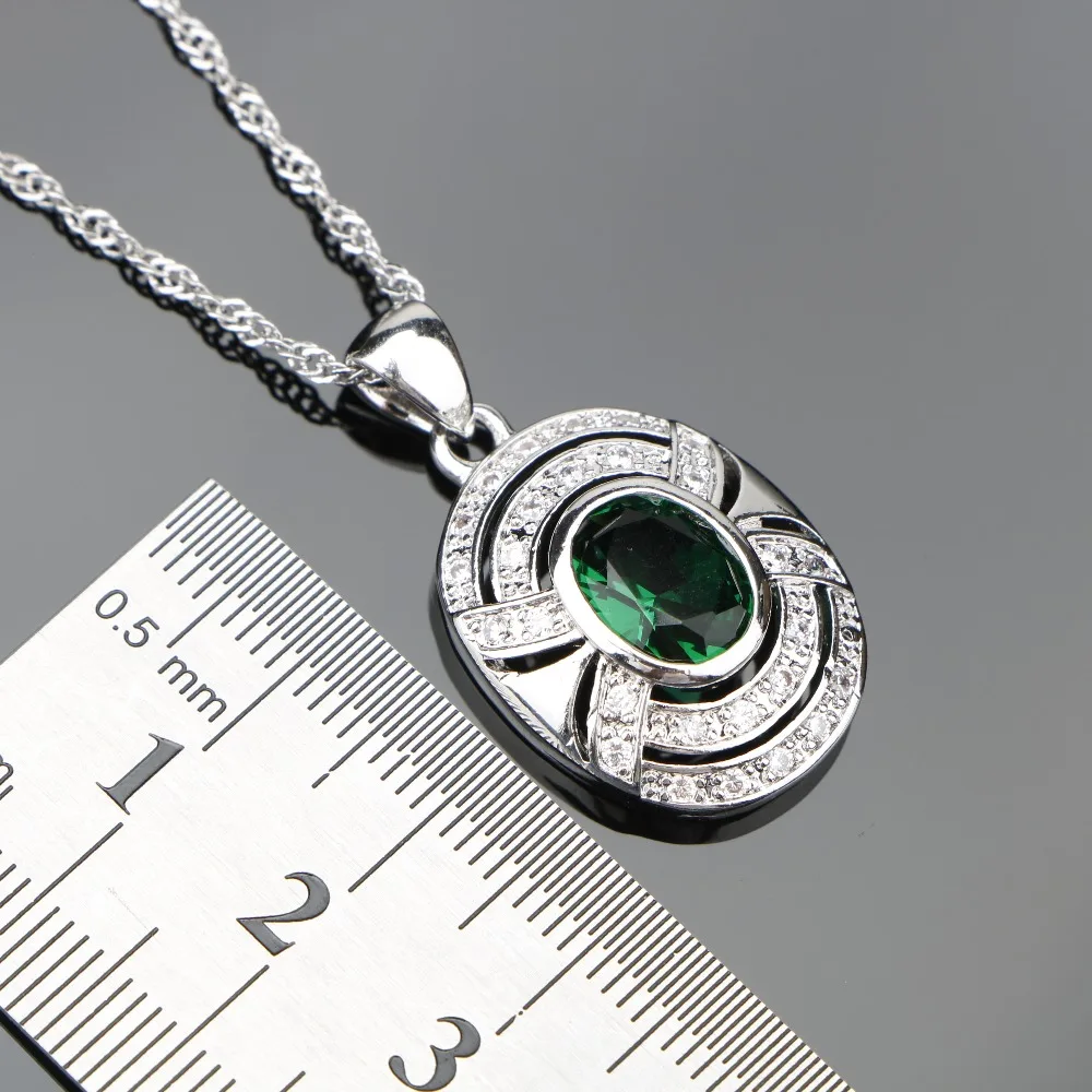 Женский ювелирный комплект из колье и серёг серебра 925 пробы|jewelry sets green|set greenjewelry |