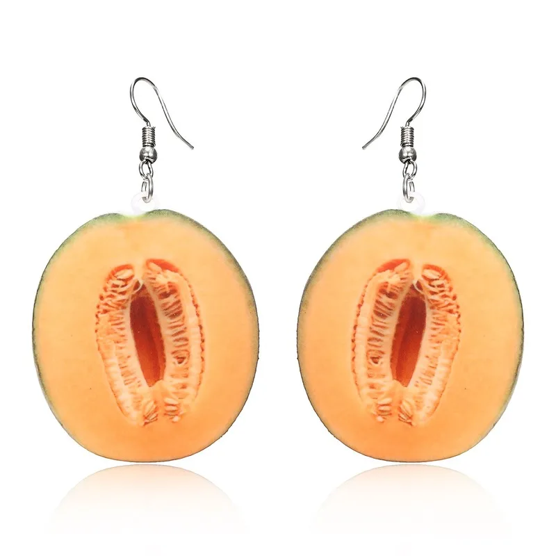 

Cute Fruit Earrings Banana Peaches Pear Kiwi Orange Cucumber Dragon Apple Pineapple Fruit Dangle Hook Earrings Jewelry