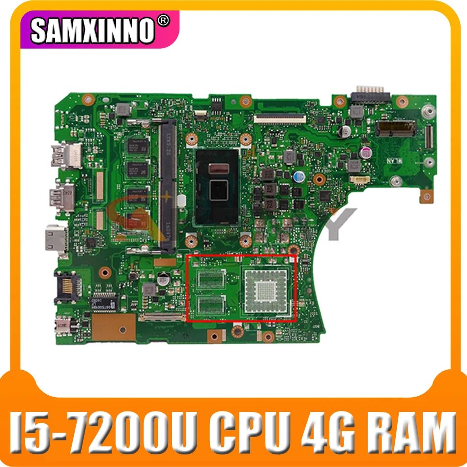 

Материнская плата для ноутбука Asus VivoBook X556UA X556UAM X556UAK X556UV X556U, материнская плата с процессором I5-7200U, 4 Гб ОЗУ, DDR4, тест на 100%