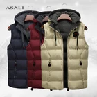 Мужская теплая жилетка с капюшоном, водонепроницаемая парка, зимние жилеты, куртка, осень 2022, плотная мужская повседневная приталенная куртка с капюшоном, пальто без рукавов