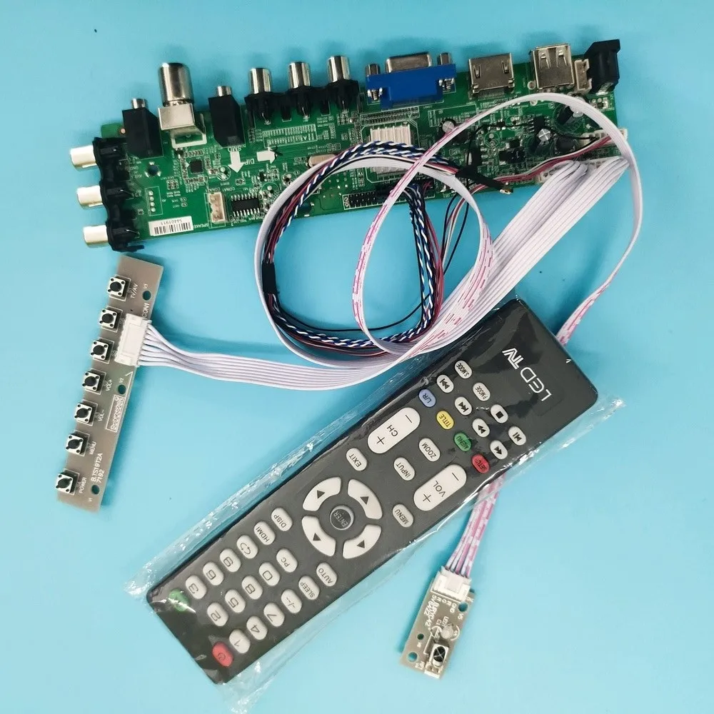 

Kit For B133XW02 V0/B133XW02 V1 TV LVDS USB remote WLED 40pin DVB-T DVB-T2 1366X768 VGA LED HDMI digital Signal controller board