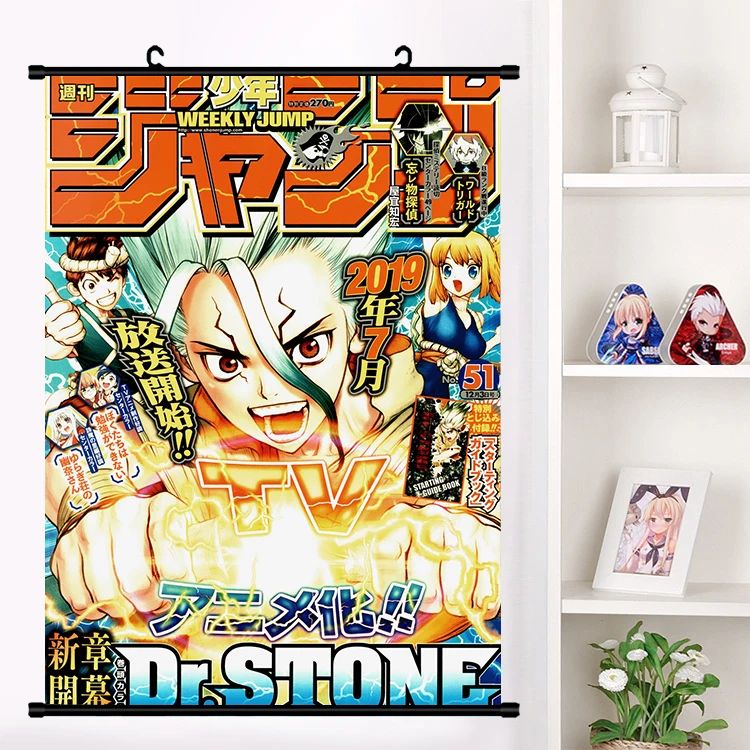 Аниме Dr. STONE Ishigami Senku Shishio Tsukasa Настенная роспись настенный плакат Otaku коллекция домашнего декора художественный подарок