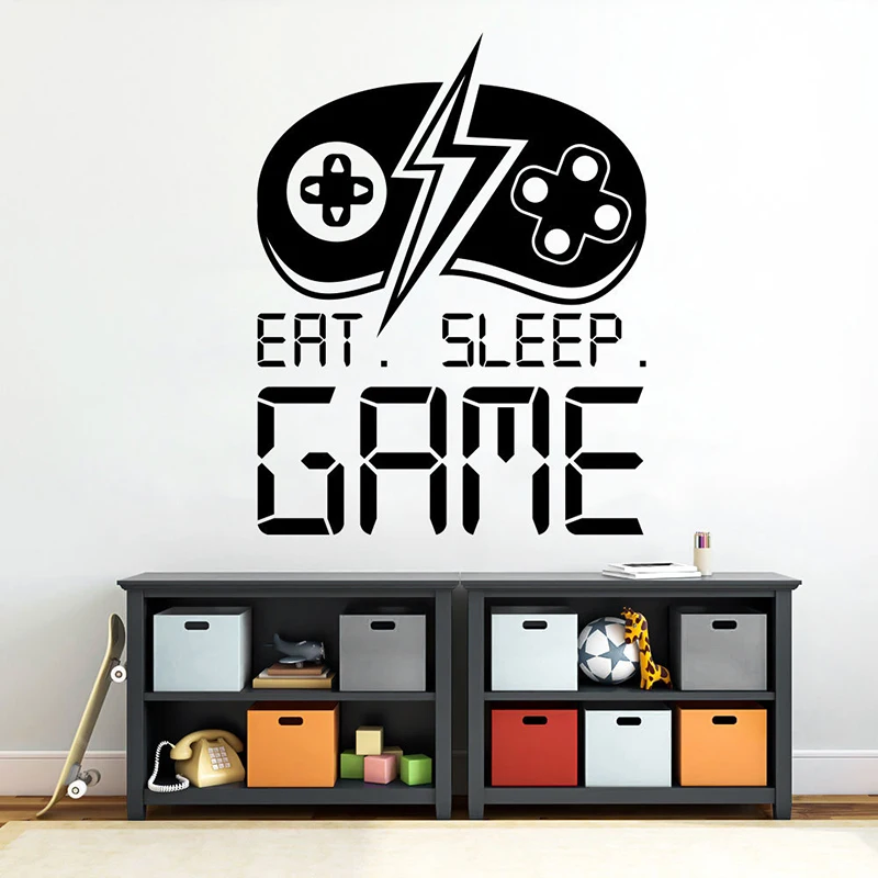 

Eat Sleep Game decal gamer wall sticker controller sticker boy decor video game gift game room decor customized for kids A11-030