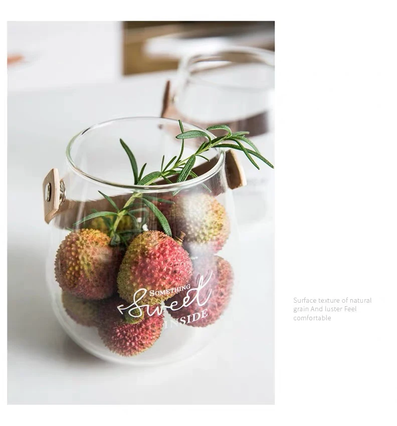 

Flower Vase With Leather Handle for Table Decoration Livingroom Glass Vase Marriage Tabletop Terrarium Containers Floral Flower