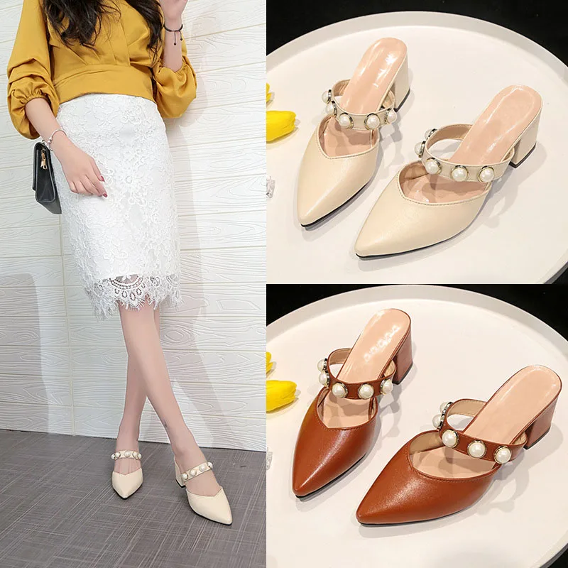 

Bailehou Flats Woman Shoes Women Slippers Sandals Fashion Ladies Women Shoes Slides Flip Flops Pearl Outside Spring Slippers NEW