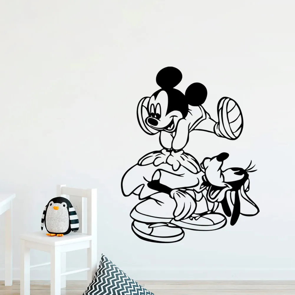 Микки Маус Гуфи напечатали имя детские наклейки на стены для детских комнат