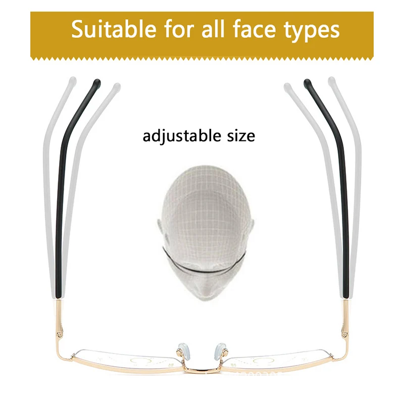 Прогрессивные многофокальные очки для чтения полуоправа анти синий светильник