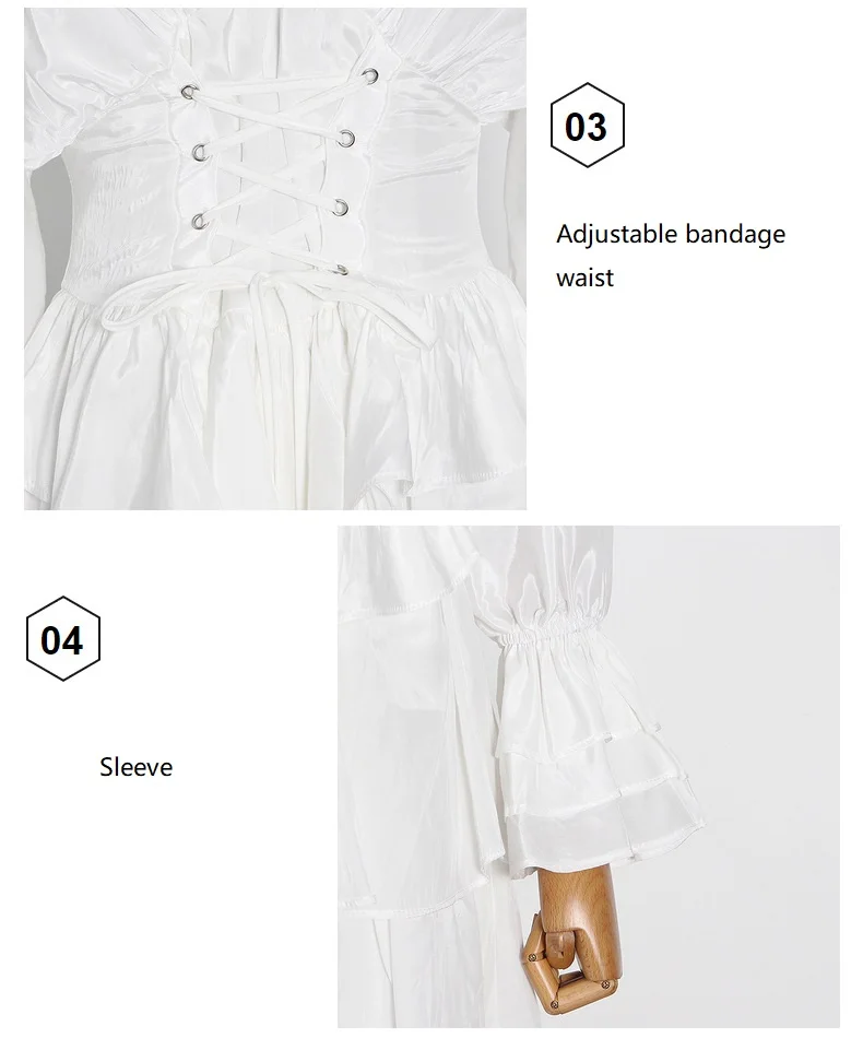 

Women Mini Dresses Summer 2021 New High Waist Bandage Shiny Sexy Elegant White Dress XXXL