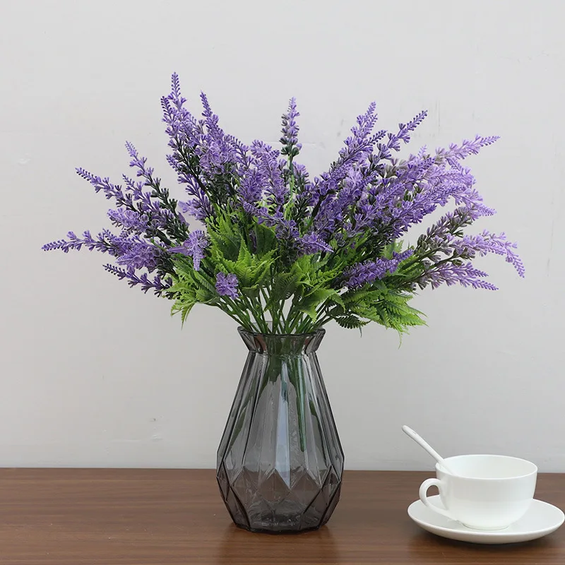 

1pcs/bundle PE lavender Artificial Flowers DIY Wreath Material Lavender Wedding flower Decoration Artificial And Dried Flower