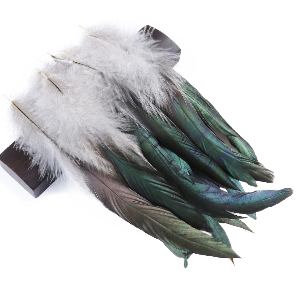 

Blue 50Pcs Natural Rooster Feathers Black 6-8inch Decorative for Crafts DIY Clothing Dress Sewing DreamCatcher Material Plumes