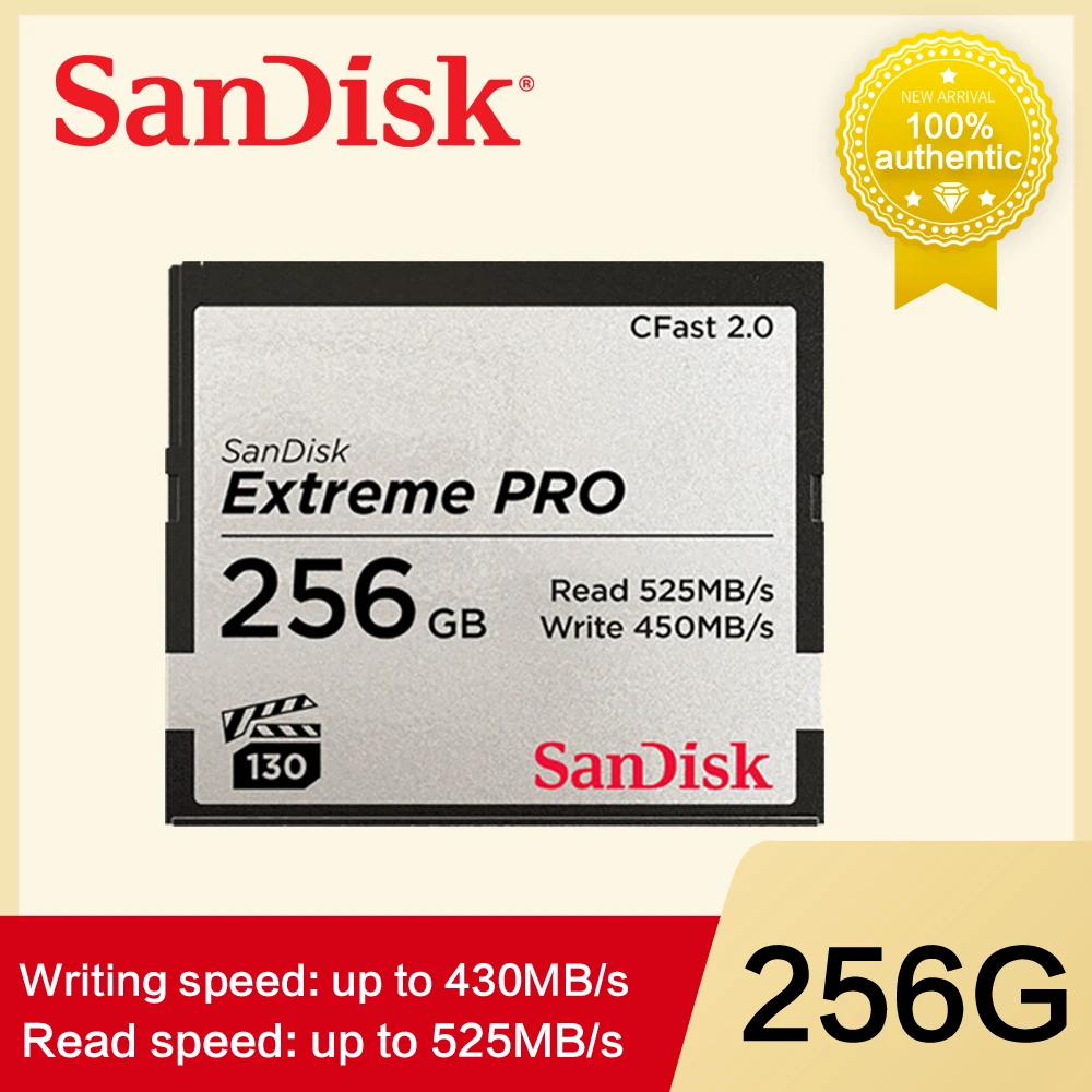 256 ГБ Sandisk Extreme Pro CF карт CFAST2.0 525 МБ/с. VPG130 FullHD 4K VideoFor Canon 3D Mark2 1DX2 XC15 XC10 C700 карты 64GB128GB 256 ГБ - Емкость: 256 ГБ