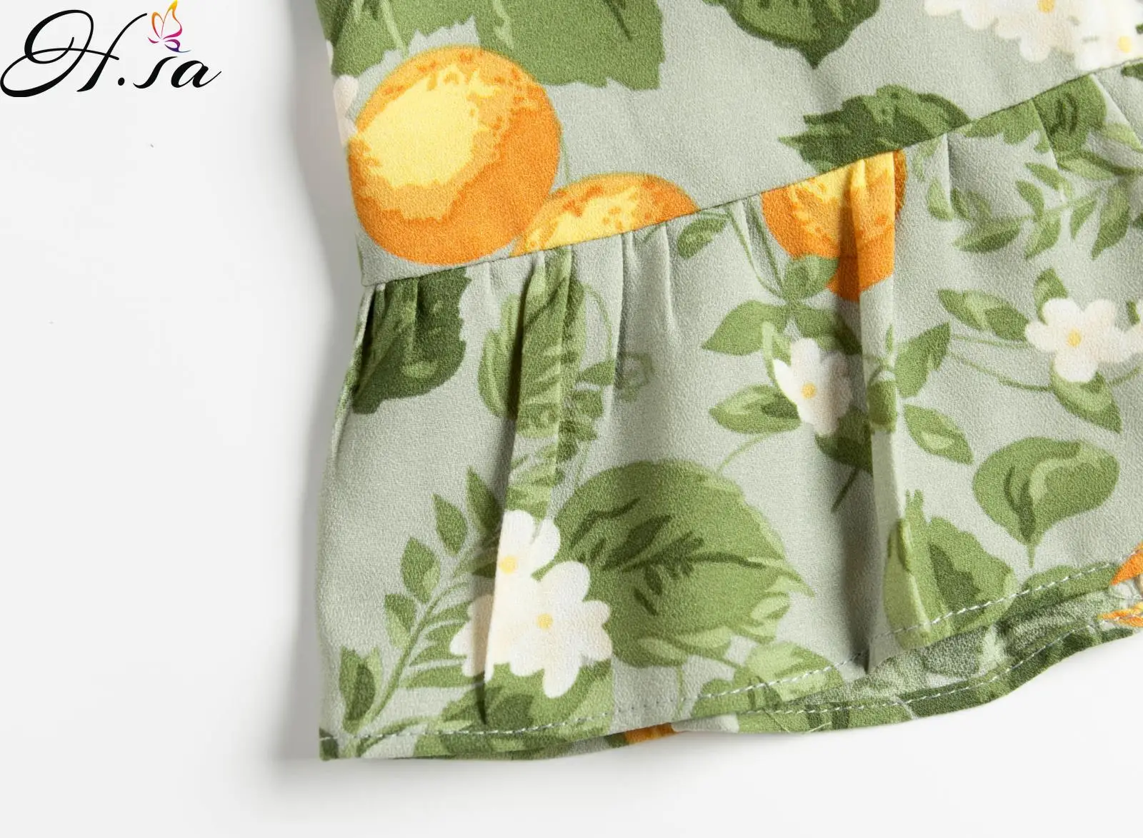 

2021 European and American Summer Wind Women's New Lemon Printing Slim Dress 420