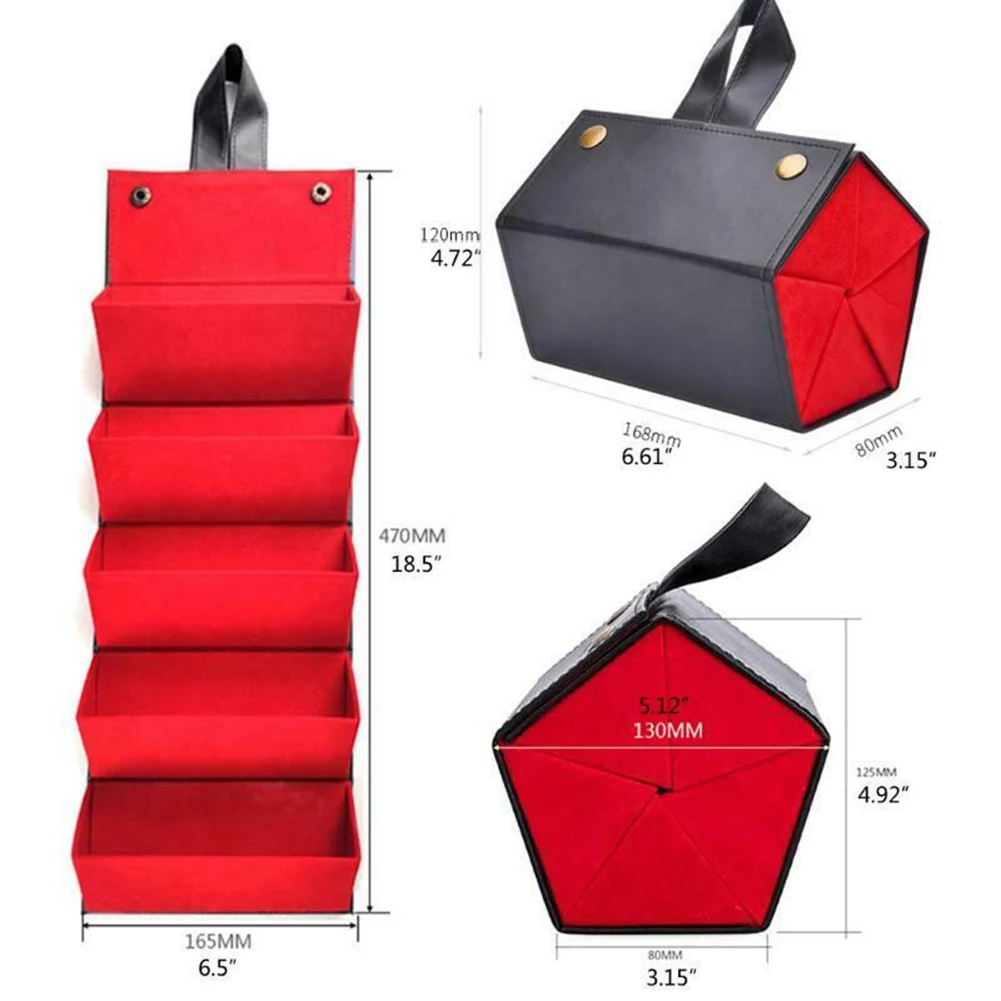 

5 Slots Foldable PU Leather Case Container for Sunglasses Eyeglasses Travel Organizer FP8
