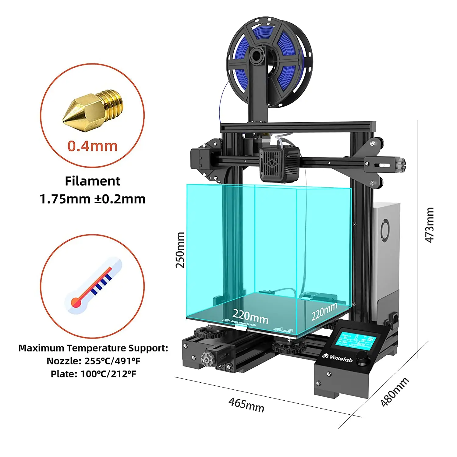 3D-принтер Voxelab Aquila C2 принтер с полностью открытым исходным кодом и функцией