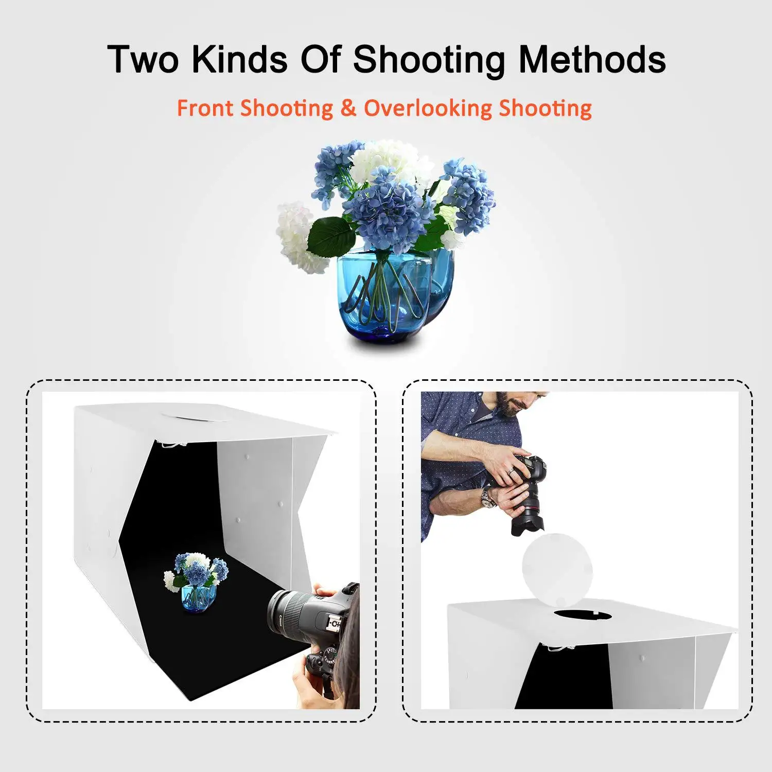 Tabletop Shooting 40cm small studio 4 LED light strip Soft box mini set portable simple photo props | Электроника