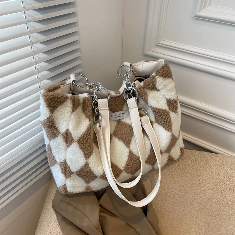 

New Shoulder Bag For Women 2022 Autumn And Winter High Capacity Plush Bags Single Luxury Design Shoulder Tote Bags Messenger Bag