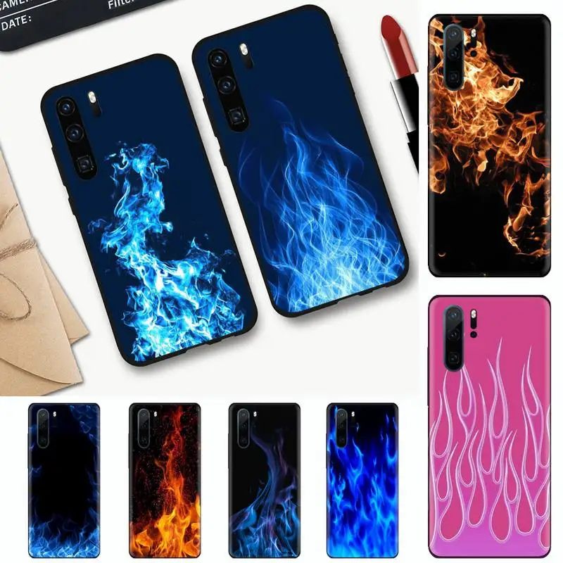 

Fashion Flames Phone Case black For Huawei honor Mate mate P 10 9X 10i 20 30 40 y7 lite pro p smart 2019
