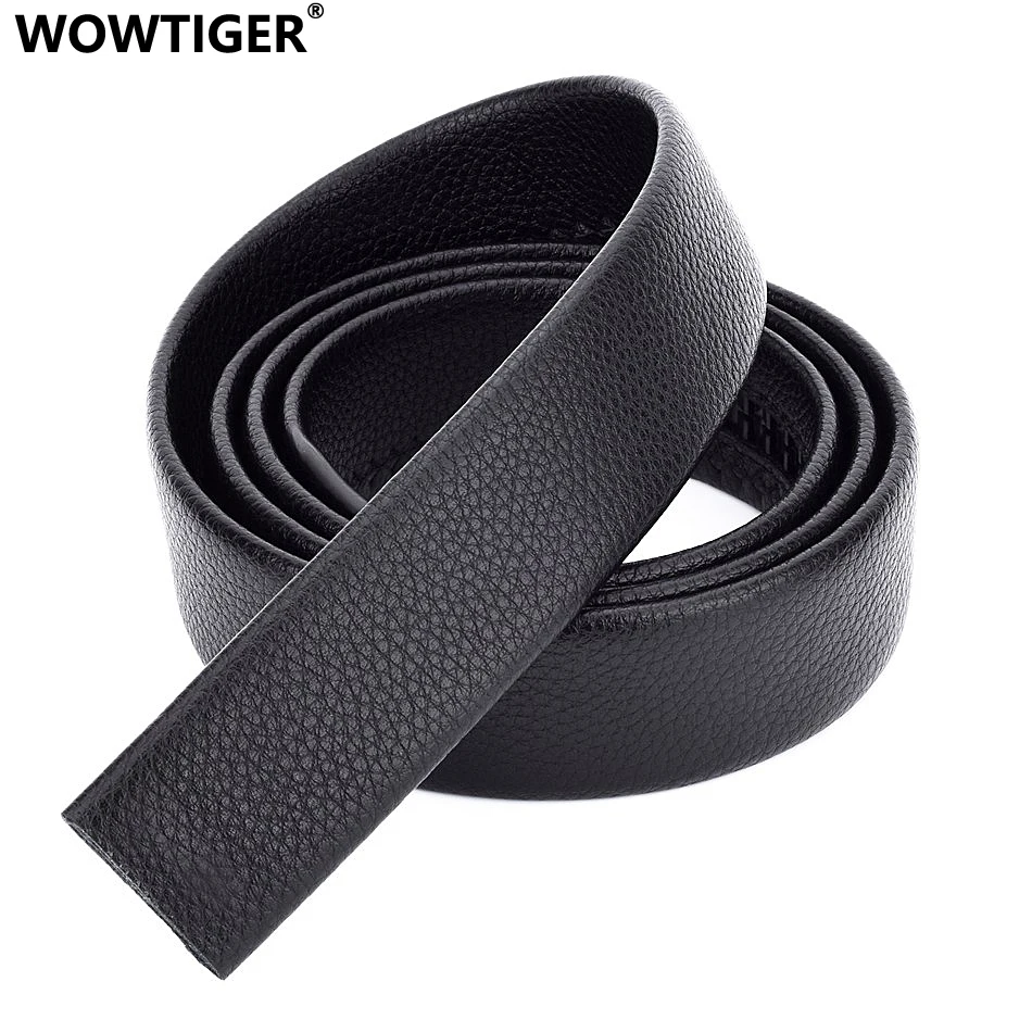 WOWTIGER automatic buckle belt No Buckle Brand Belts for Men High Quality Wear-resistant Male Genuine Strap Jeans 3.5cm belt