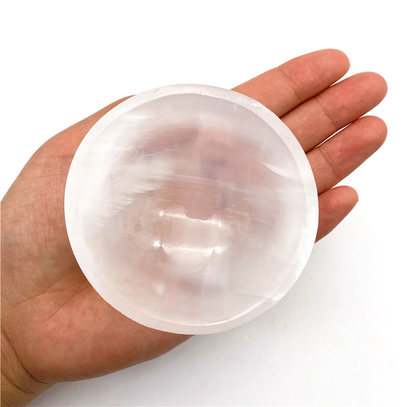 

Lovely 1pc Mini Natural Hand Carved Gypsum Selenite Bowl Shape Crystal Healing Gemstone Healing Natural Stones and Crystals