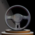 Черная искусственная кожа Чехол рулевого колеса автомобиля для Volkswagen Golf 6 Mk6 VW Polo MK5 2010 2011 2012 2013