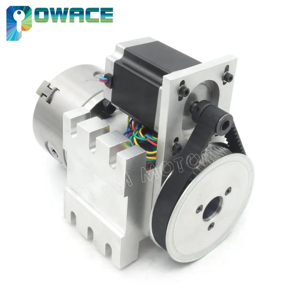 [ЕС по доставке] K11 100mm вращения четвертой 4th оси ЧПУ 3 челюсти зажимы + 65 мм Задняя