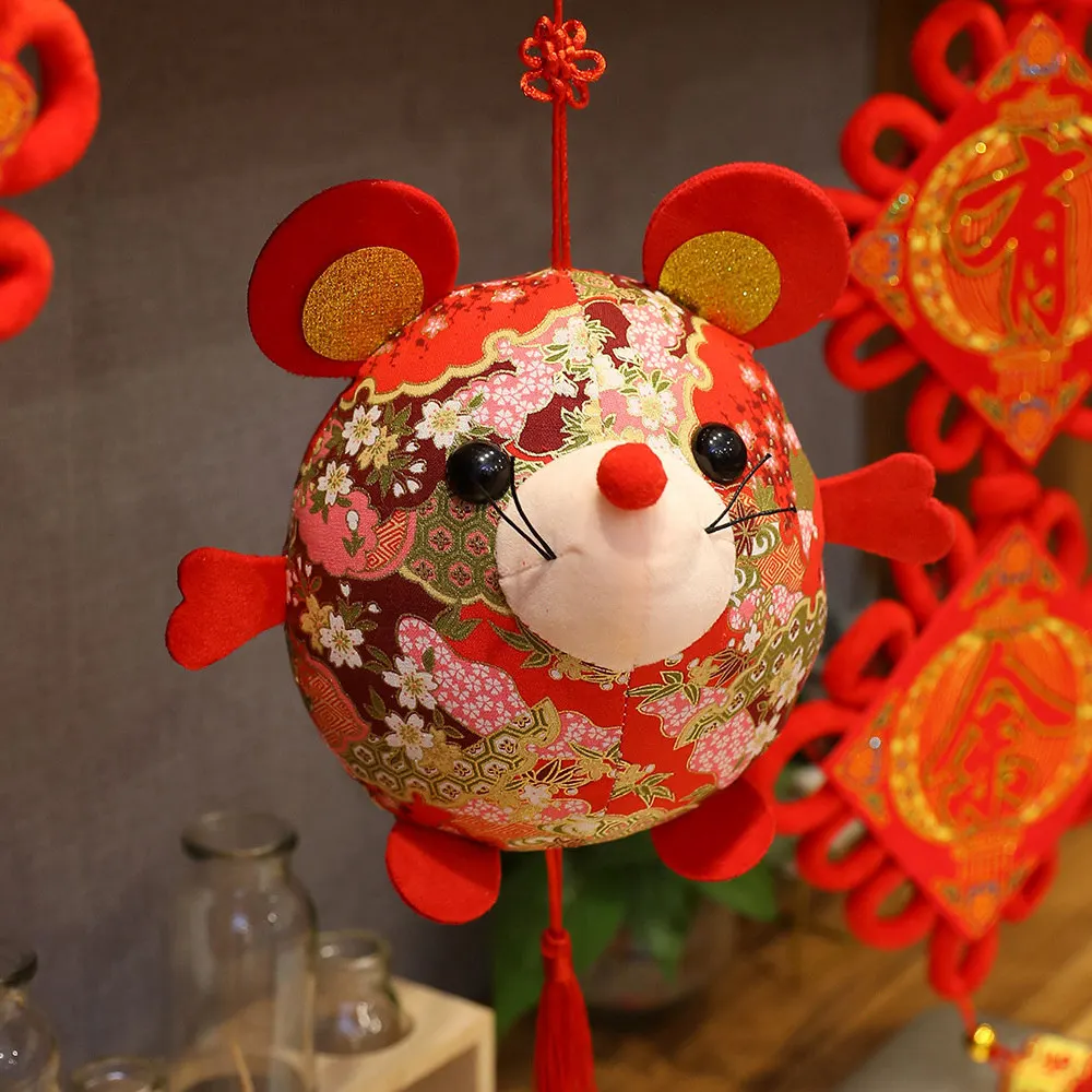 2020 Крыса Мышь новый год плюс мягкие игрушки красный китайский узел Lucky mouse
