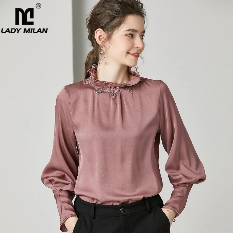 Женская модельная рубашка из натурального шелка дизайнерская английская