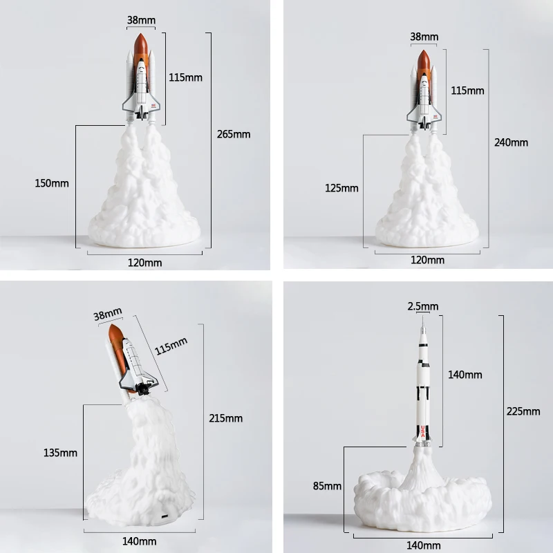 

2020 New Space Shuttle Lamp and Moon Lamps In Night Light By 3D Print For Space Lovers Rocket Lamp as Christmas Decor or Gift