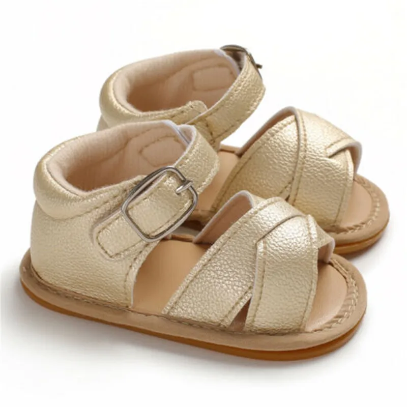 

2020 New summer toddler baby girls Kids shoes Sandals Newborn Leather Soft Sole Crib Shoes solid color