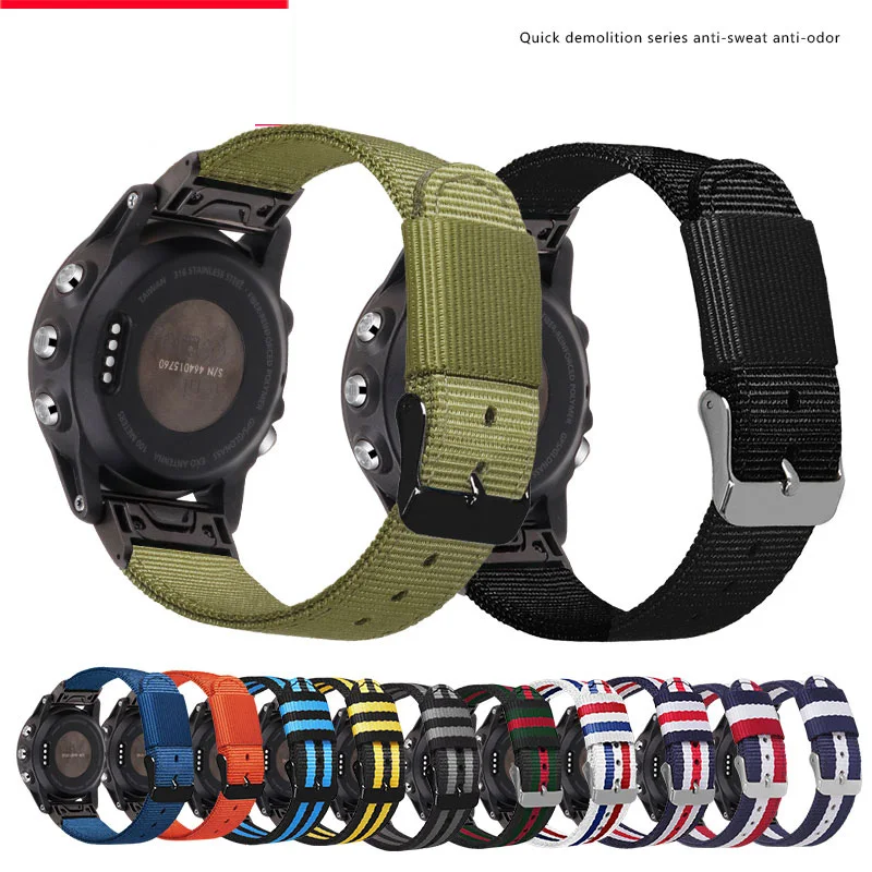 

NEW 26mm Nylon Quick Fit Watchband for Garmin Enduro Fenix 6X Pro Solar 5X Plus 3 HR Descent MK1 Mk2 Mk2i Watch Band Strap