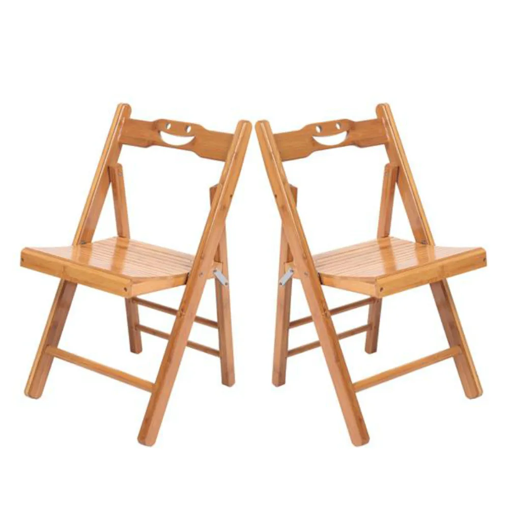 

Складное кресло «смайлик», 2 шт., удобное для переноски детское кресло, натуральное бамбуковое дерево, цвет [28x30x60 см]