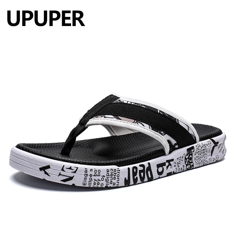 Мужские Нескользящие пляжные шлепанцы повседневные сандалии на плоской подошве
