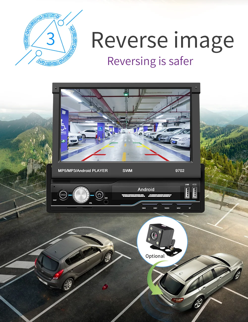 Автомагнитола на Android 8 1 Mp5 плеер DIN 7 '' GPS Wi Fi Bluetooth Gps Navi FM + камера|Автомобильные