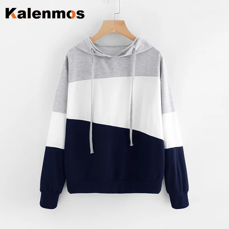 Уличная одежда полосатые теплые толстовки осенняя длинный рукав шнуровка