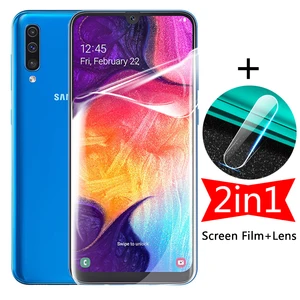 2in1 Screen Protector Full Cover Front Hydrogel Film Not Glass For Samsung A10 A20 A30 Camera Lens F in Pakistan