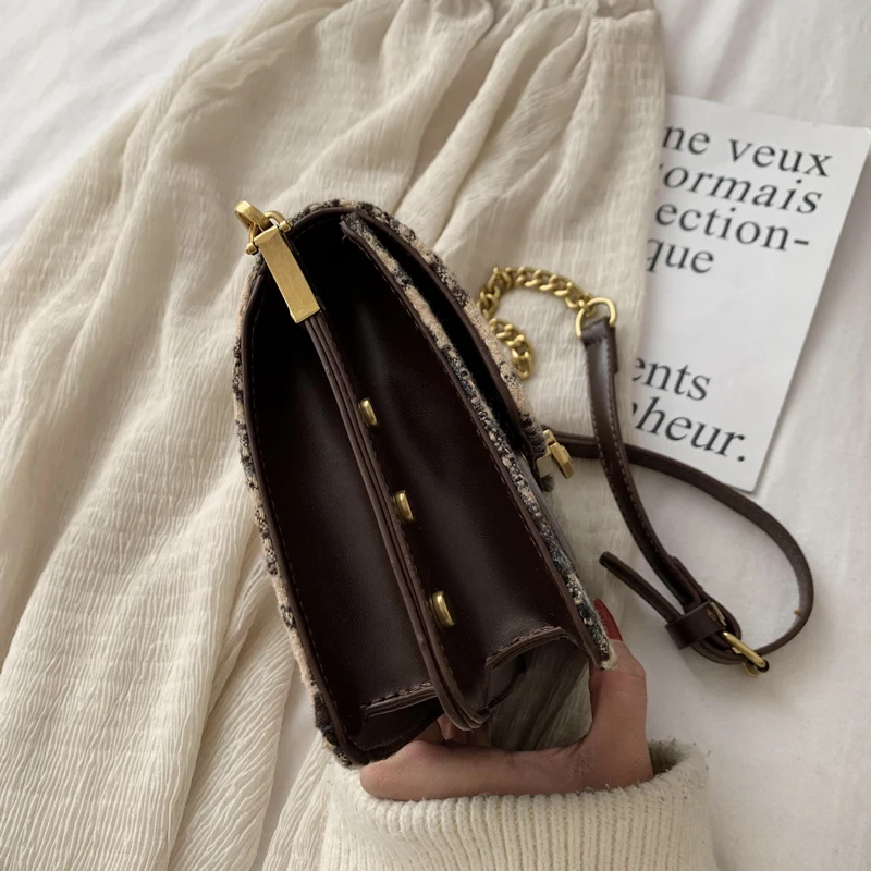 Новые женские сумки через плечо с цепочками и заклепками из искусственной кожи |