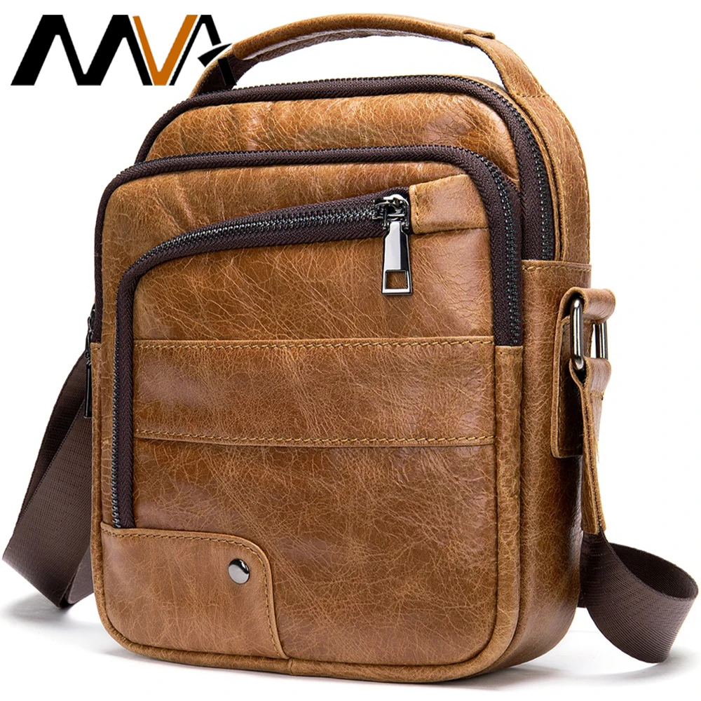 

MVA Mens Messenger Bag Leather Crossbody Bags For Men Casual Men's Genuine Leather Shoulder Bags Handbag Male High Quality Tote