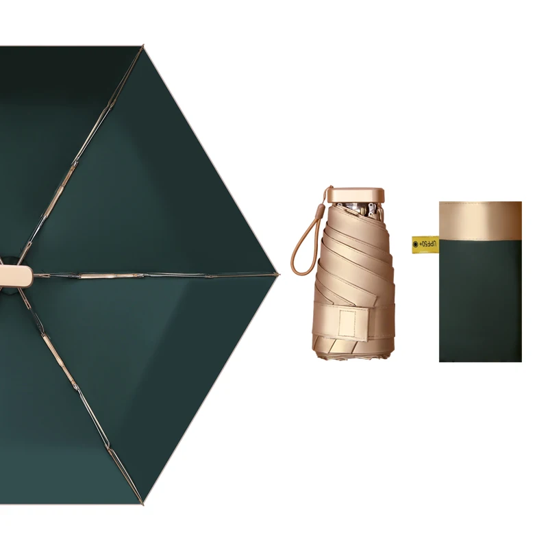

Portable Women Umbrellas 5 Folding Mini Pocket Waterproof Outdoor Uv Protection Sun Umbrella Light Home Rain Gear DA60YS