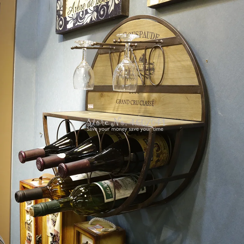 Новый Многофункциональный Круглый держатель для вина железная настенная