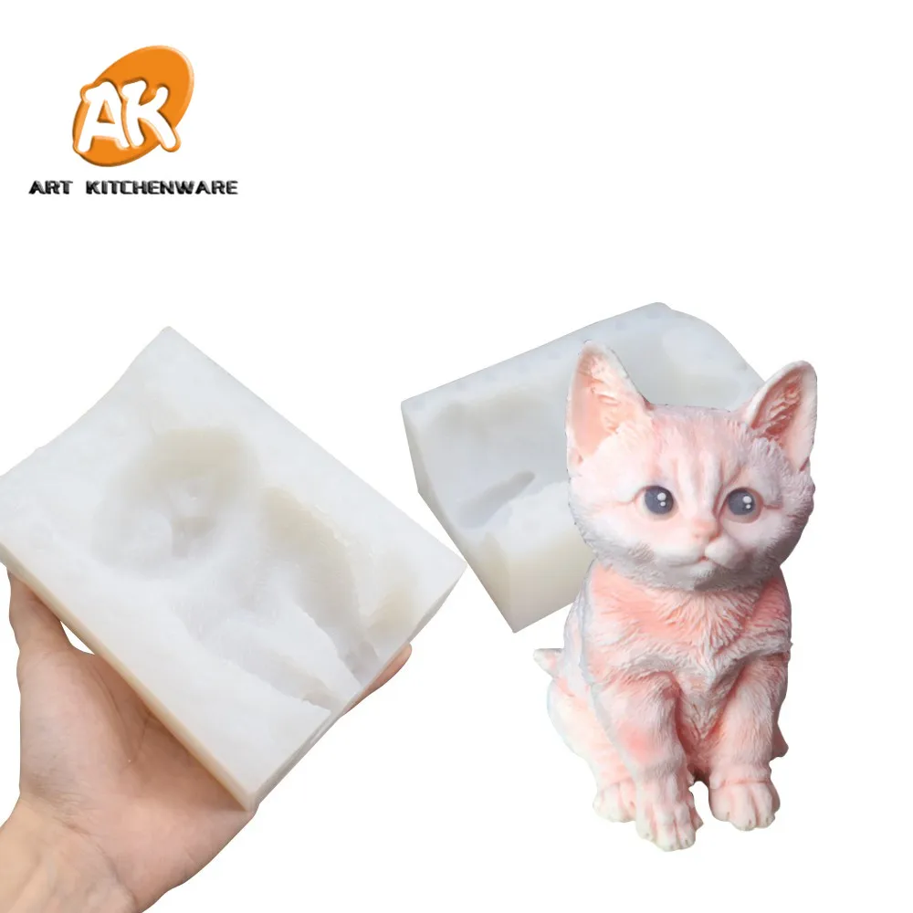 3D кошка силиконовые формы свадебный торт украшения помадка плесень шоколадные конфеты Fimo глина плесень