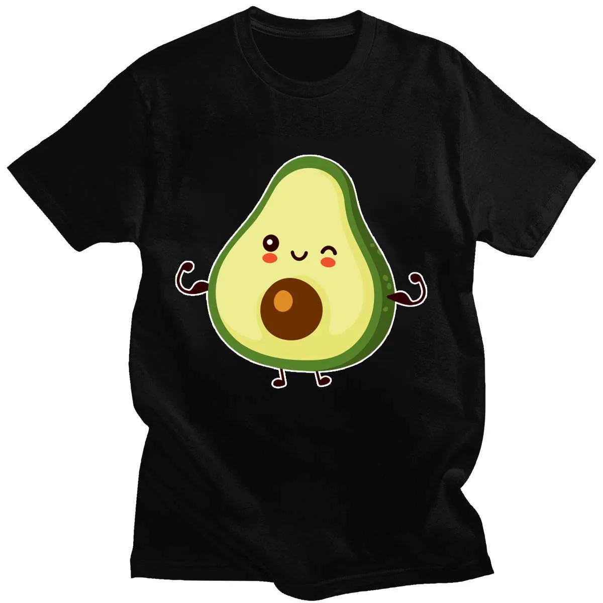 

Summer New Printed Kawaii Cartoon T-Shirt Men Cotton Graphics Avocado Short-Sleeved High Quality Casual Shirt Unisex T-Shirt