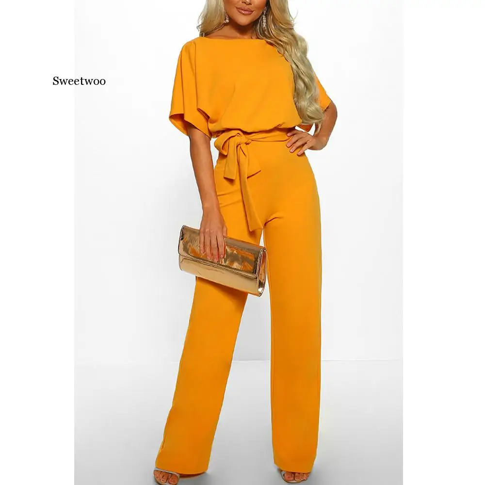 Jumpsuit Rompers Womens Overalls Women Jumpsuits 2020 Streetwear Plus Size Romper Spring Summer Lace-up Short Sleeve