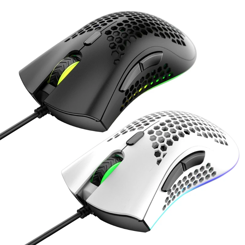 

Lightweight M7 Gaming Mouse Honeycomb Shell Ergonomic Mice with Soft Rope Cable